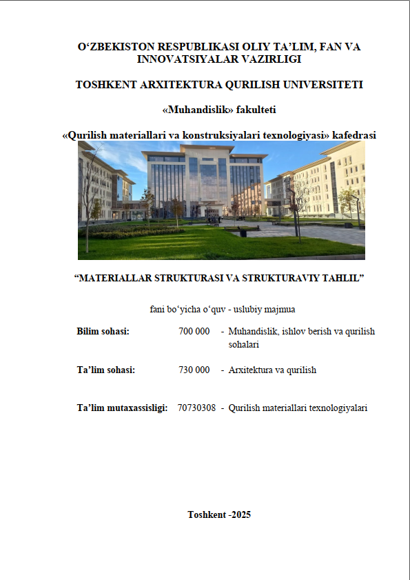 Materiallar strukturasi va strukturaviy tahlil