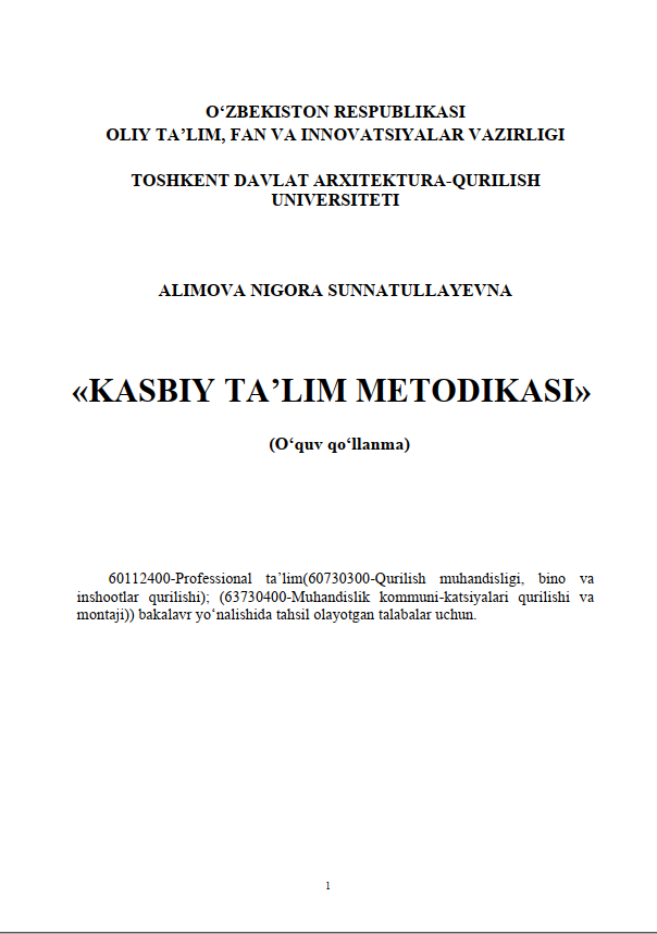 Kasbiy ta’lim metodikasi
